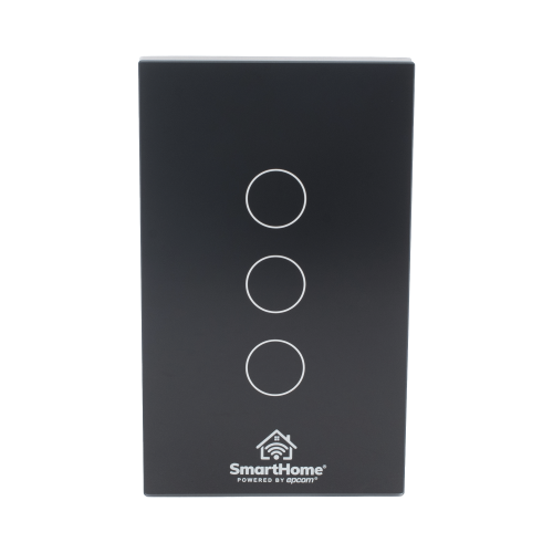 SMARTHOME BY EPCOM SHS413W (Wifi) Apagador switch inalámbrico WIFI, control de 3 regresos de carga, 110V