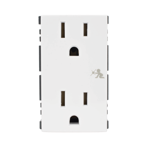 SIMON SM-2TC-B Módulo Dúplex de Contactos Eléctricos 10A 127V Color Blanco, Compatible con Cajas para Pavimento SM-CPAV-2 y SM-CPAV-4, Requiere Adaptador SM-ADAP-FP para Fijación, Modelo 25424-30