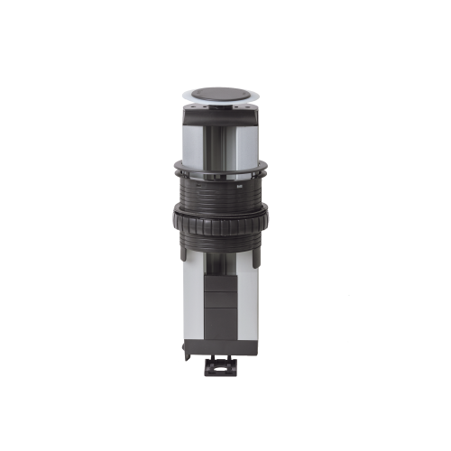 SIMON SM-TORR4M Teleblock Simon K45 para Voz, Datos, Multimedia o Contactos Eléctricos, Capacidad para 4 Módulos K45, Apertura Manual con Tapa Abatible, Instalación en Mobiliario de Oficina o Comercial, (KTL204CM)