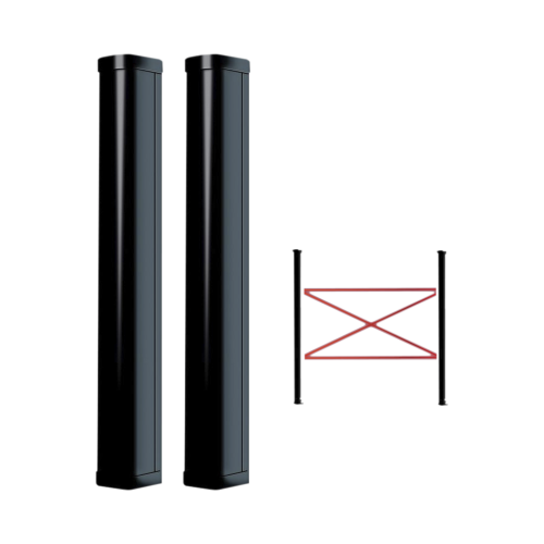Politec SMA810 Detector Fotoeléctrico de 100 cm de Altura, Tipo Cortina para Detección Perimetral, Baterías de respaldo, Cobertura de 100 metros en exterior, Alimentación a 110/220VAC, 100 cm de Alto