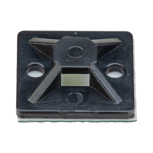 PANDUIT SMP16A-C0 Montaje-Sujetador Adhesivo STRONGHOLD de 4 Vías de 1″ x 1″ x 1/4″, Color Negro, Nylon 6.6 Retardante de Llamas V-2, Paquete de 100pz