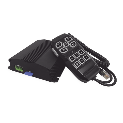 SIGNALPRO SP104 Sirena Vehicular de 100W de Potencia, Con Controlador Unimando Para Control de Tonos, 4 Salidas Auxiliares y Microfono