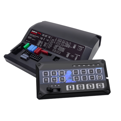 SIGNALPRO SP204RV2 Sirena Vehicular de 200W de Potencia, Programable, Con Controlador de Panel Deslizante de 19 botones, indicador de flecha de tráfico de 6 LED, 12 Salidas Auxiliares