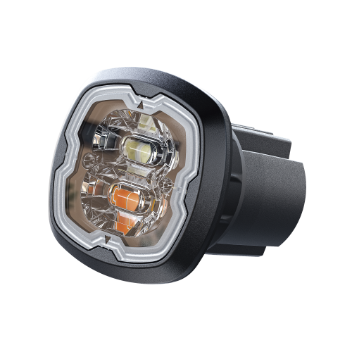 SIGNALPRO SPF16RB Estrobo Oculto, 6 LED, rojo/azul, SAE Clase I, Empotrable, lente transparente