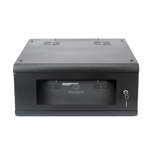 LINKEDPRO SR-1904-GN2G Gabinete de Pared con Puerta de Cristal Templado, 635mm de Profundidad, 4U Rack de 19», Acero Reforzado