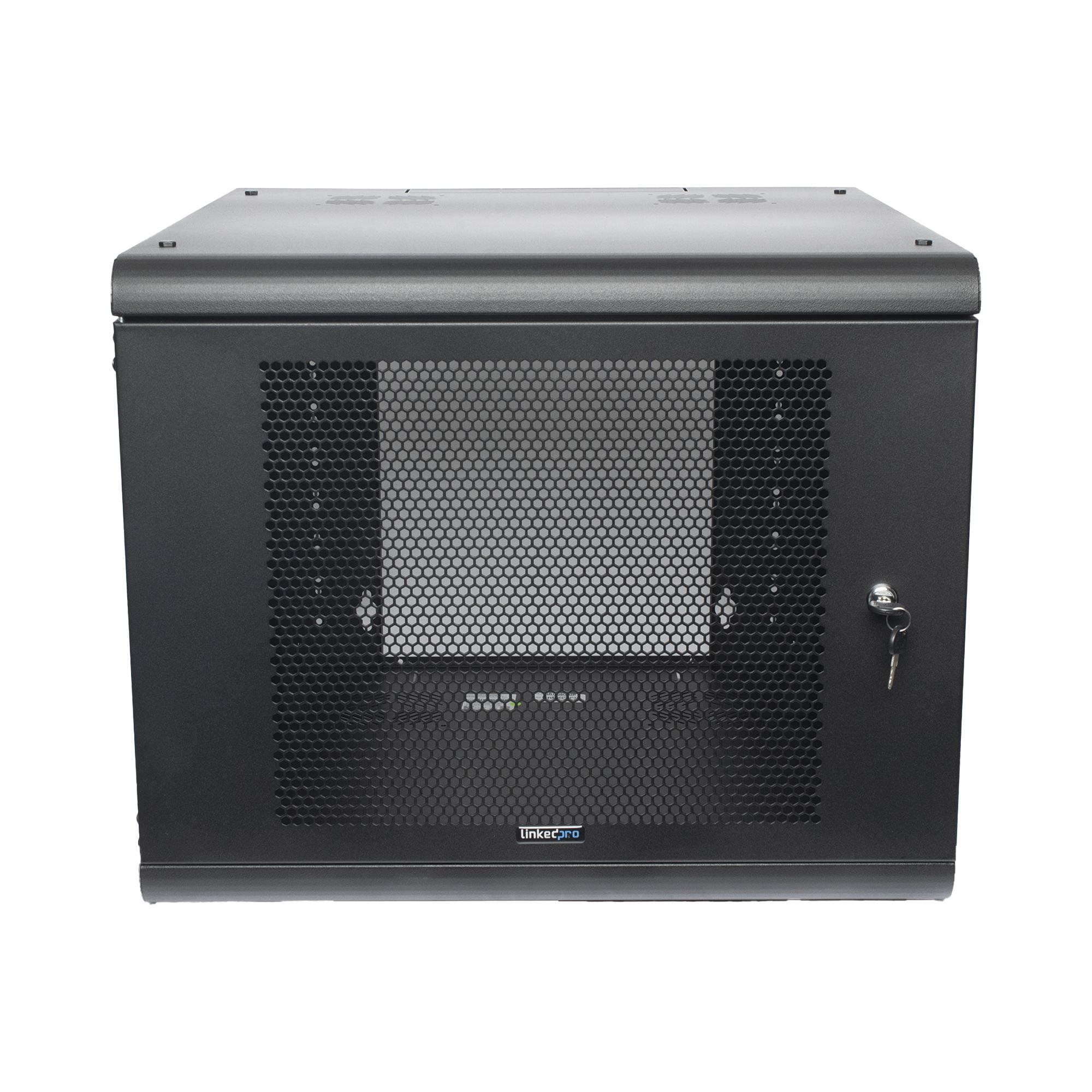 LINKEDPRO SR-1909-GN2P Gabinete de Pared con Puerta Perforada, 635mm de Profundidad, 9U Rack de 19 in, Acero Reforzado