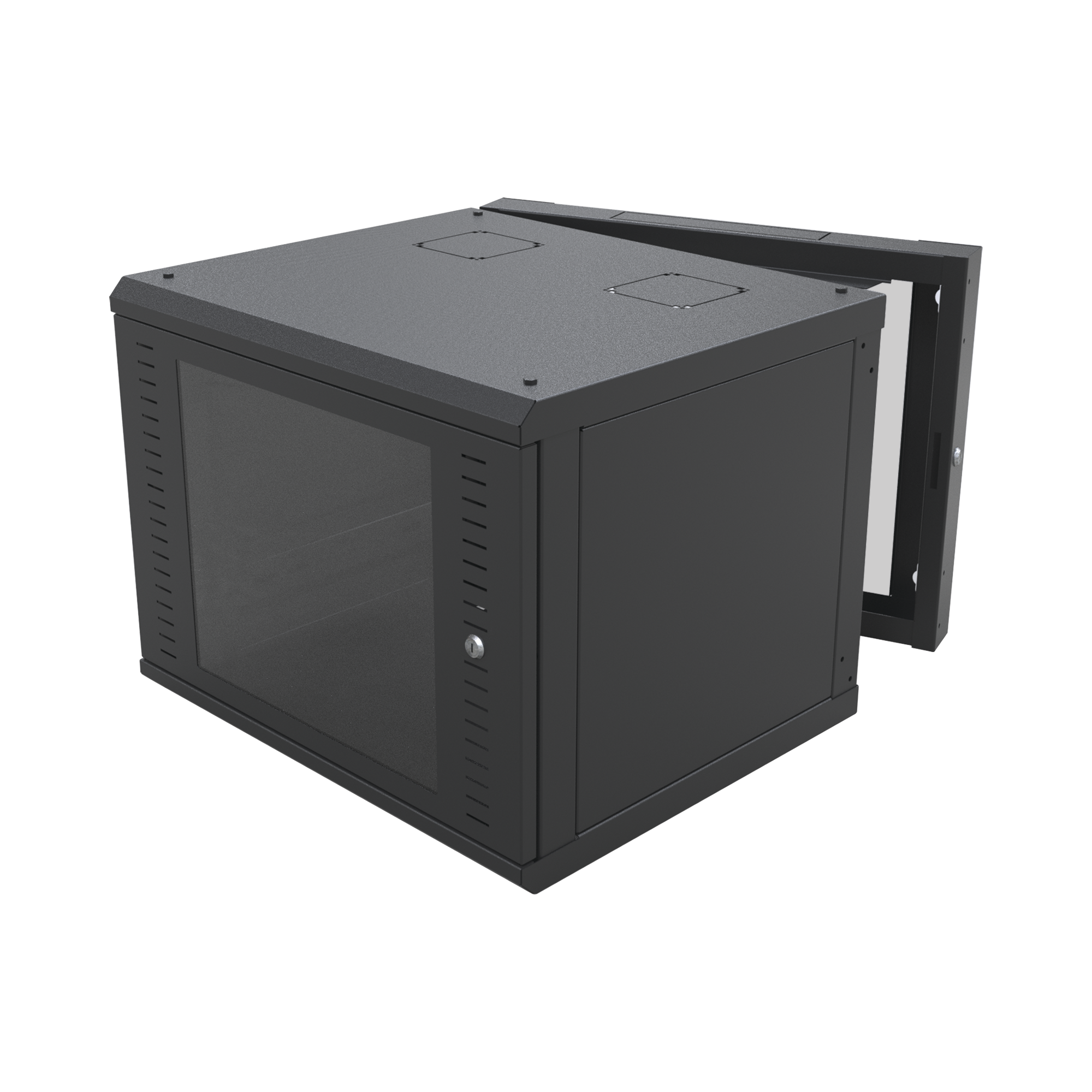 LINKEDPRO BY EPCOM SR-1912-GAP-V4 Gabinete Abatible de Pared (Con Marco Trasero) con Rack 19″ de 12 Unidades. Ventana de Cristal Templado.