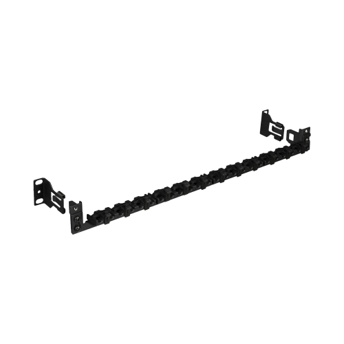 PANDUIT SRBBRWC-KIT Barra para Aliviar Tensión o Peso Atrás de Patch Panel, Para 24 Cables, Con Clips Ajustables, Color Negro