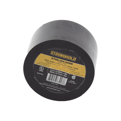 PANDUIT ST88-200-66BK Cinta Eléctrica STRONGHOLD Para Aislar, de PVC, Trabajo Pesado Eléctrico (UV, abrasión, aceite, corrosión), Grosor 0.21 mm (8.5 mil), Ancho 50 mm, y 20 m Largo, Uso Int./Ext., Color Negro. Superior a cinta Super 33