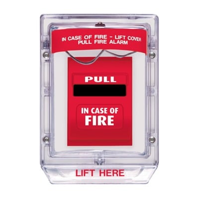 STI STI-1200 Cubierta Protectora Serie Stopper II® De Policarbonato Super Resistente, Montaje Empotrado, Texto En Inglés, Sin Bocina