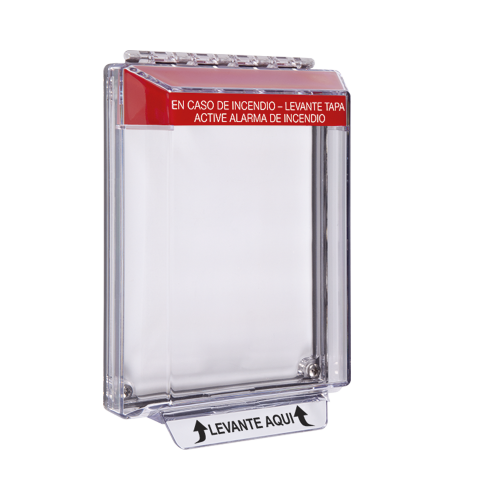 STI STI-14010FR-ES Cubierta Universal Transparente de Bajo Perfil y Texto de Incendio en Español