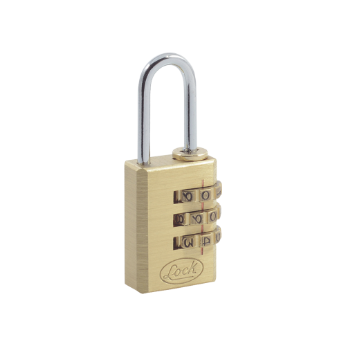 LOCK SYS-10CA Candado de Latón de Combinación Maletero Programable/ Medida 20 mm, Nivel de seguridad 3, Discos Programables.