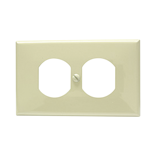 SURTEK SYS-136600 Placa de plástico para contacto dúplex color marfil.