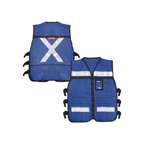 SURTEK SYS-USC-H42 Chaleco Reflejante con 6 Bolsas Externas, 6 Broches ajustables, Talla Grande.