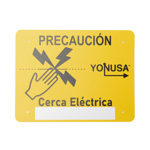 YONUSA SYSLETV2 Letrero de PRECAUCION para cercas electrificadas (21.8 x 17 cm)