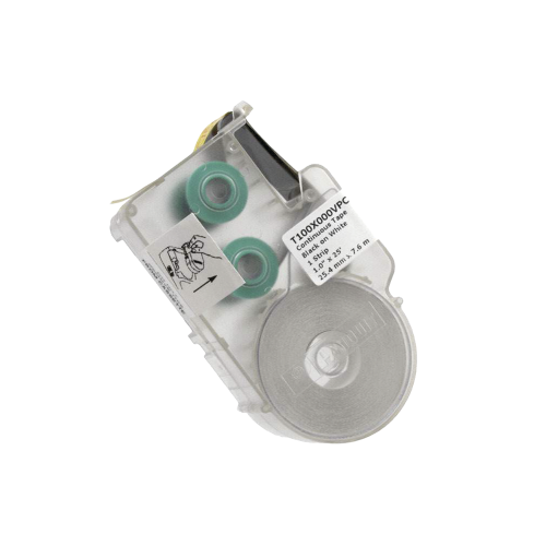 PANDUIT T100X000VPC-BK Casete de Etiquetas de Vinilo de Cinta Continua, Color Negro Sobre Blanco, Uso Interior/Exterior, 25.4 mm de Ancho x 7.6 Metros de largo