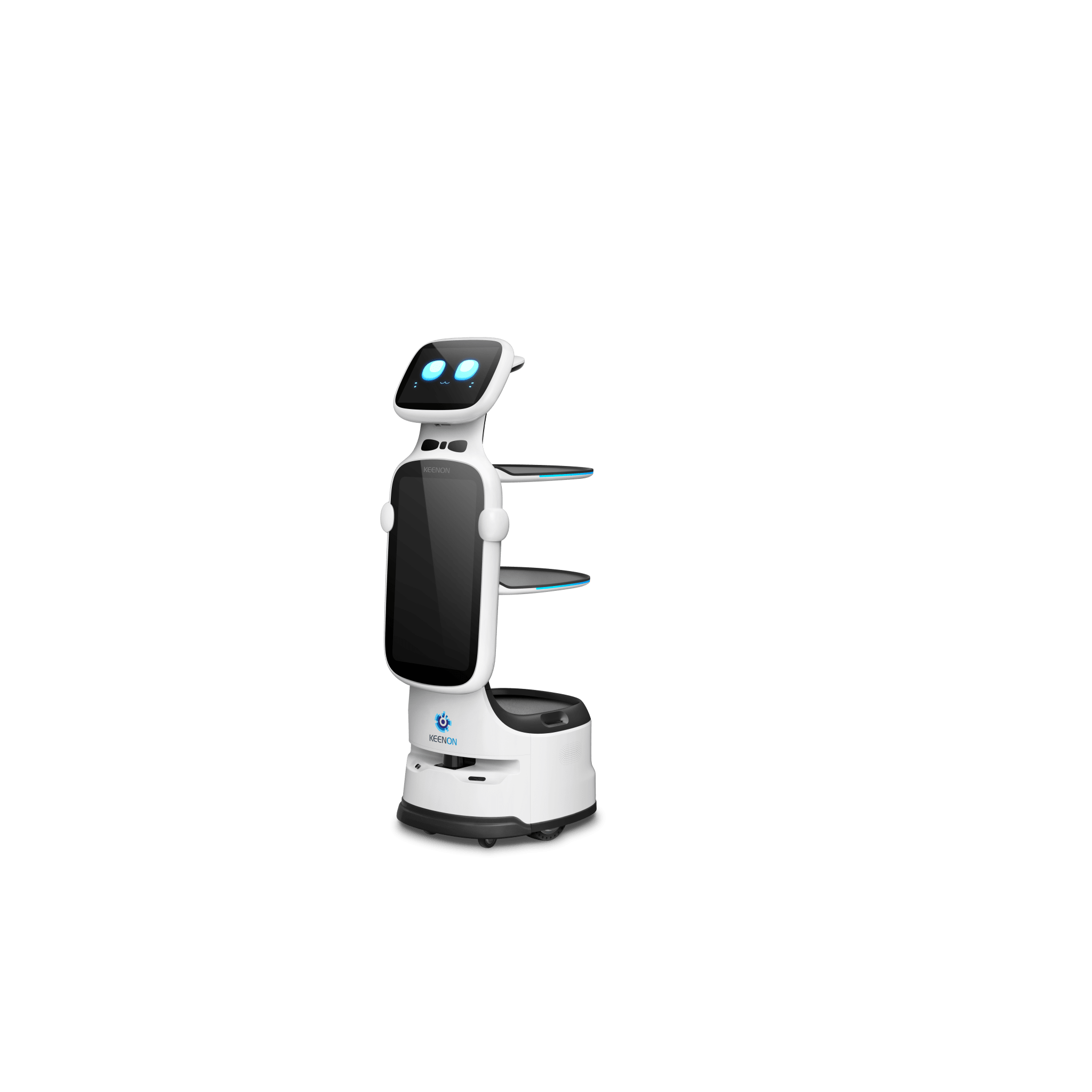 KEENON T11LS Robot de Entrega Automatizado, Área de Cobertura Máxima 200*200?, Velocidad de Movimiento Ajustable 0.1~1.0 m/s, Colaboración Multi-robot Hasta 20 Robots, Batería de Ion de Litio Ternaria, Pantalla de Publicidad 18.5 pul