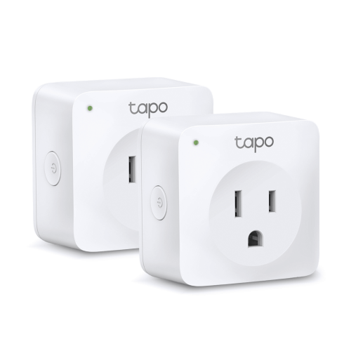 TP-LINK TAPOP100-2P Mini tomacorriente inteligente Wi-Fi, 100 – 120V~, 50/60Hz, 15.0A, compatible con Amazon Alexa y Google Assistant, color blanco.