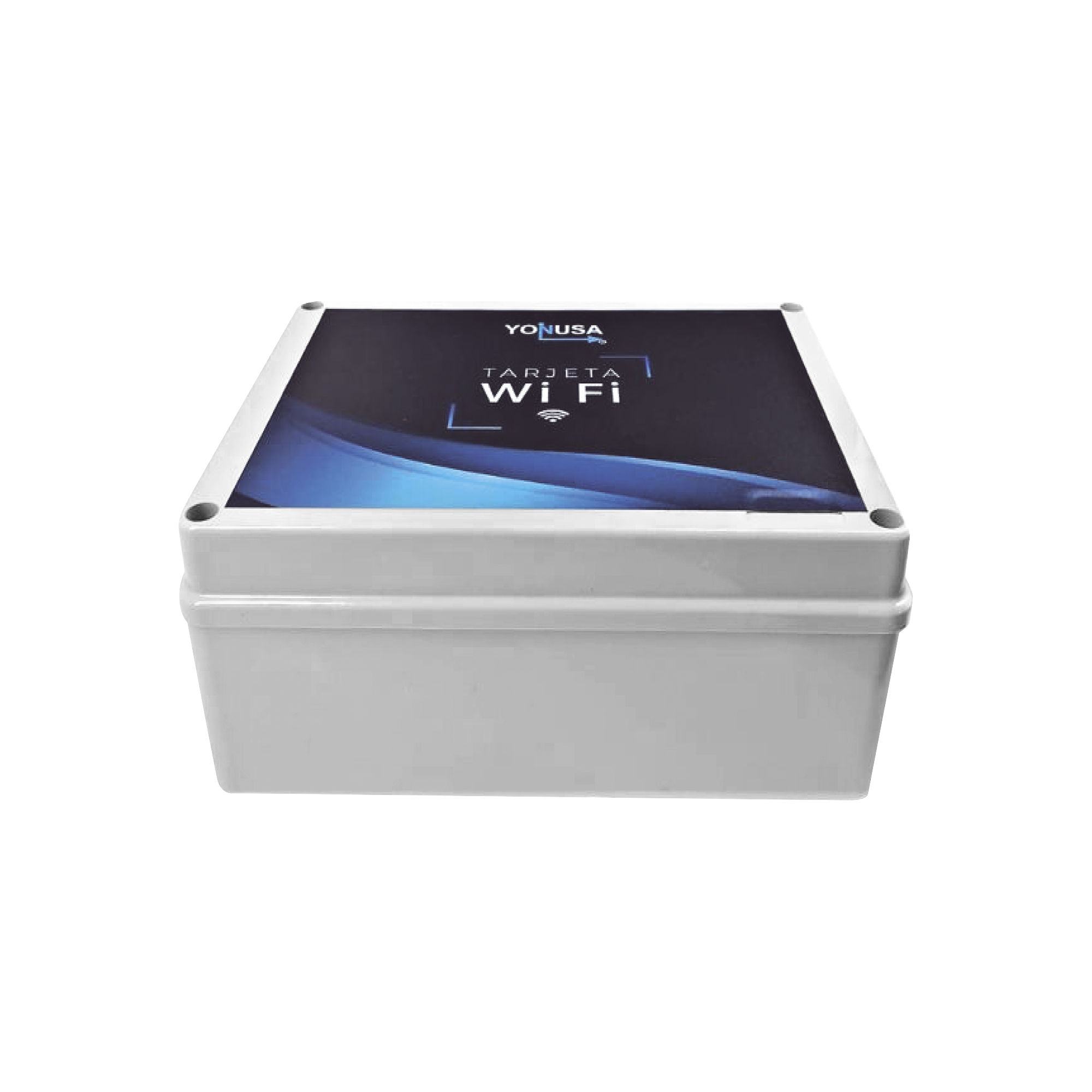 YONUSA TARJET-WIFI-LITE Modulo WIFI LITE con gabinete para uso en Energizadores YONUSA, Aplicación sin costo, Botón de Pánico/ 1 Salida Propósito General