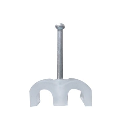 THORSMAN TD-C46 Grapa doble para cable redondo de 4mm color transparente (100pzs) (3401-00100)