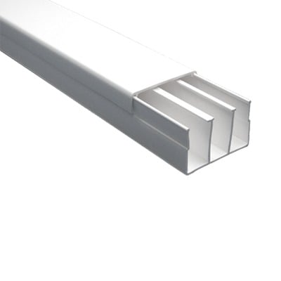 THORSMAN TEK-62-ST Canaleta sin troquel con tapa color blanco de PVC auto extinguible, 40 x 62 tramo 2.5m (6301-01251)