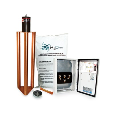 TOTAL GROUND TG-400K Electrodo de puesta a tierra de 400 A con Filtro y Compuesto H2Ohm.