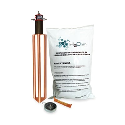 TOTAL GROUND TG-45AB Electrodo para corriente máxima de 45 Amp. con Filtro y Compuesto H2Ohm.