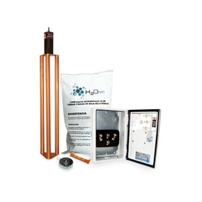 TOTAL GROUND TG-70K Kit de puesta a tierra de 70 A con Electrodo, Filtro, Acoplador y Compuesto H2Ohm.