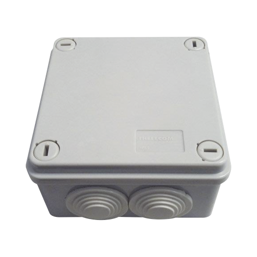 THORSMAN TH-CJE Caja tipo estanca IP55, con 6 entradas, tapa y tornillo de vuelta de 1/4, 100 X 100 X 50 mm, color gris