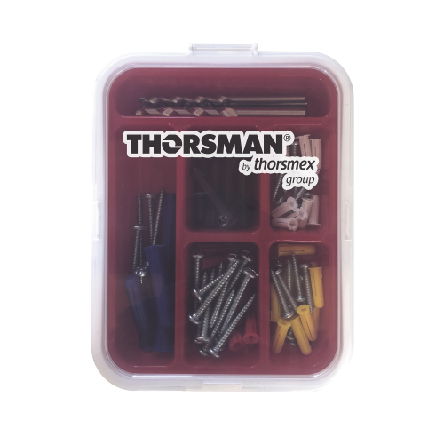 THORSMAN TH-KIT-FC Kit para Sistemas de Fijación en Concreto, Taquetes con doble expansión y guía incluida para fácil instalación (104 piezas)