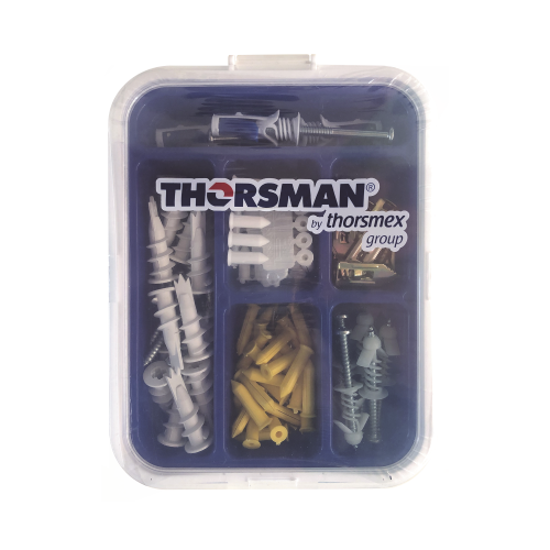 THORSMAN TH-KIT-FY Kit para Sistemas de Fijación en Yeso, Muros Falsos, Tabique hueco, Uso en interiores (91 piezas)