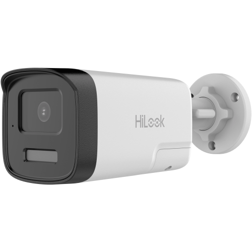 HiLook by HIKVISION THC-B257-LTS [Audio Bidireccional + Dual Light + ColorVu] Bala TURBOHD 3K /5 Megapixel, Lente 2.8 mm, 40 mts IR EXIR + 40 mts Luz Blanca, Micrófono y Bocina Integrado, Exterior IP67, Metal, dWDR