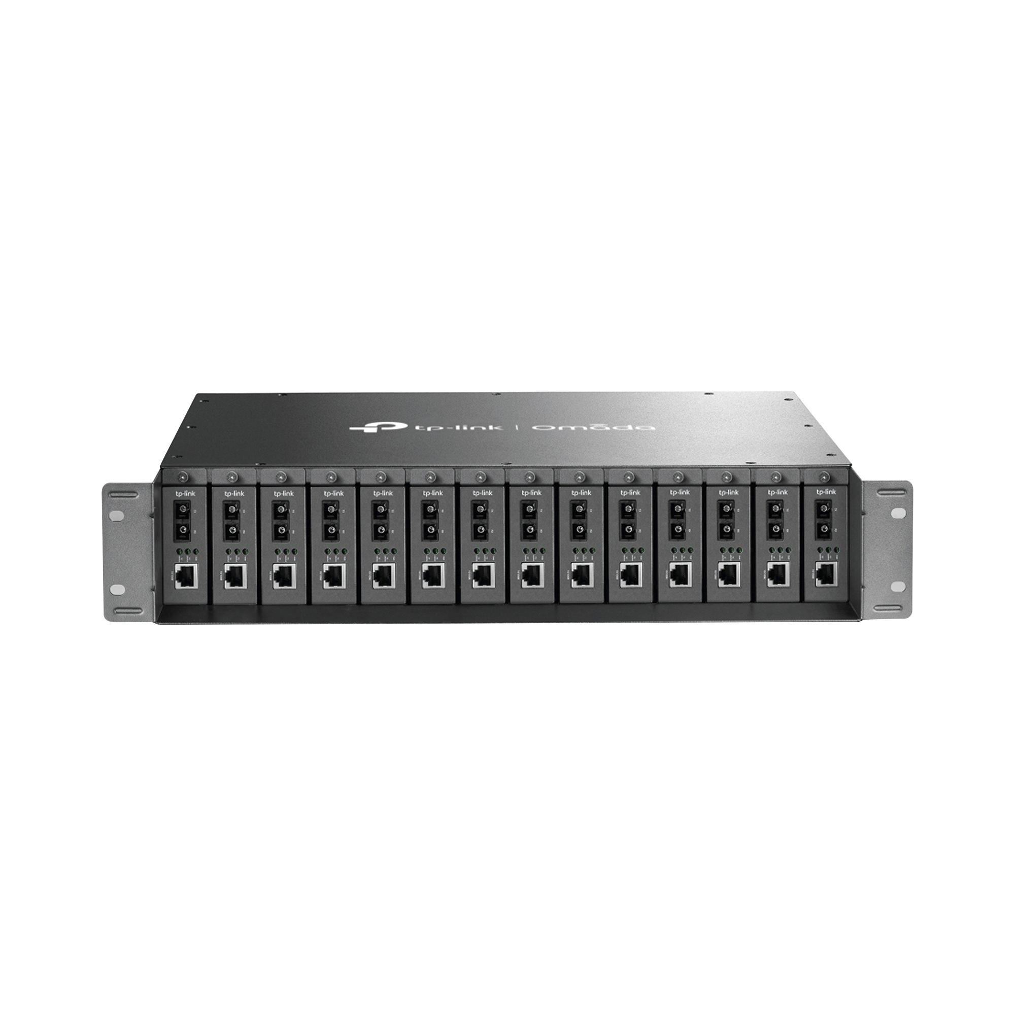 TP-LINK TL-MC1400 Chasis para Montaje en Rack de 14 bahías, Soporta Convertidores de Fibra Óptica TP-Link, Compatibles (MC111CS, MC112CS, MC220L, MC110CS, MC100CM, MC210CS, MC200CM), Plug and Play