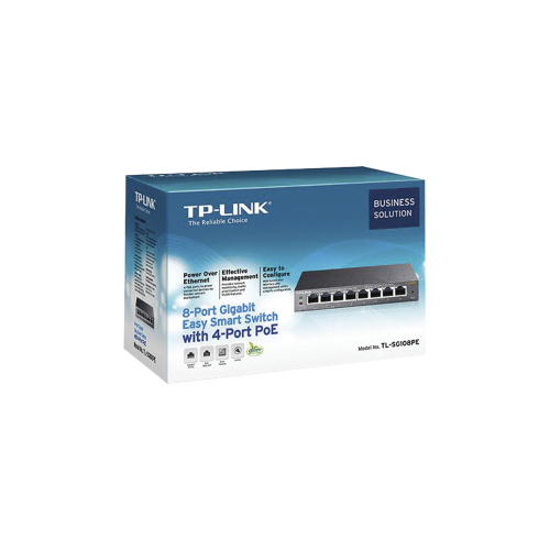 TP-LINK TL-SG108PE Easy Smart Switch PoE JetStream , 8 puertos 10/100/1000 Mbps 55 W