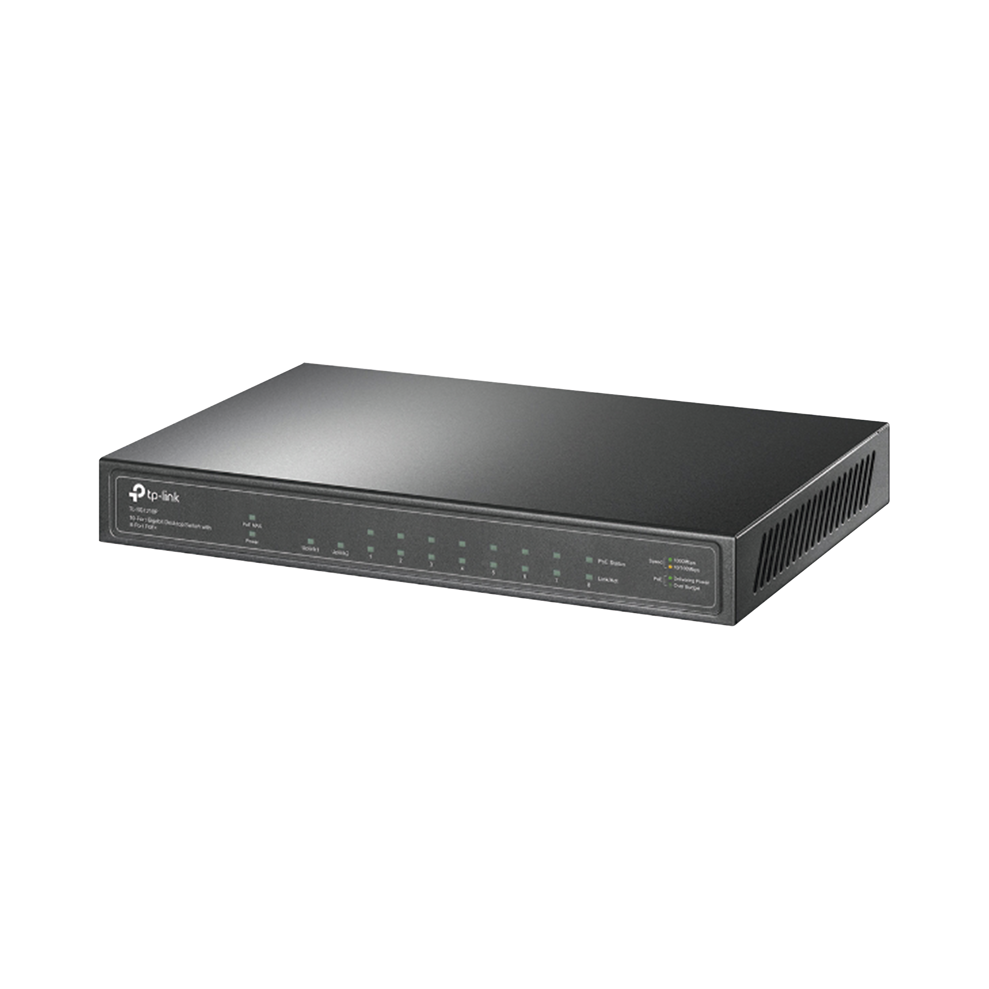 TP-LINK TL-SG1210P Switch de escritorio PoE+, no Administrable 8 puertos 10/100/1000 Mbps + 1 puertos 10/100/1000 Mbps (Uplink) + 1 puerto SFP, 63W