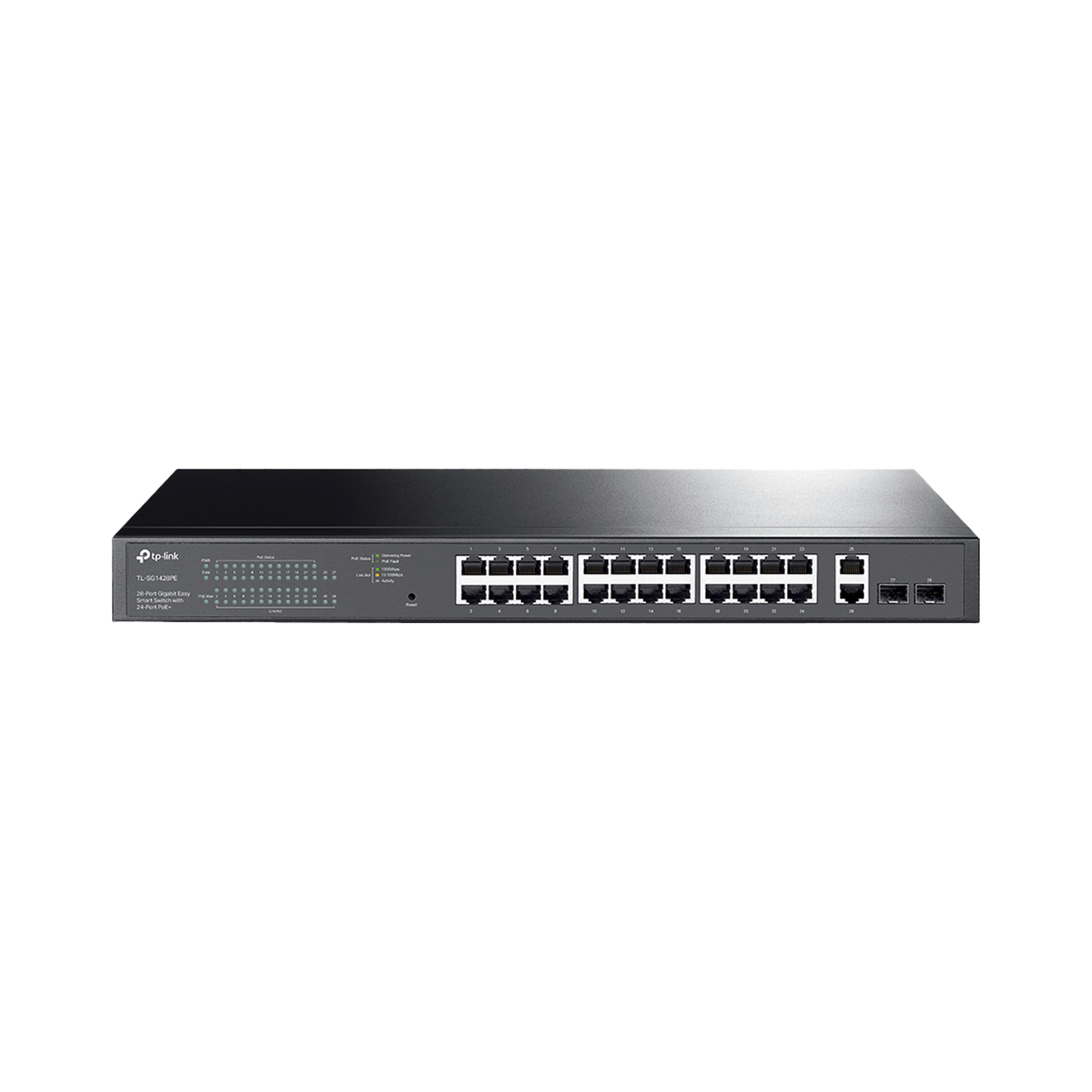 TP-LINK TL-SG1428PE Switch PoE Administrable 24 puertos 10/100/1000 Mbps, 2 puertos SFP, 24 puertos PoE af/at, Presupuesto PoE 250W /