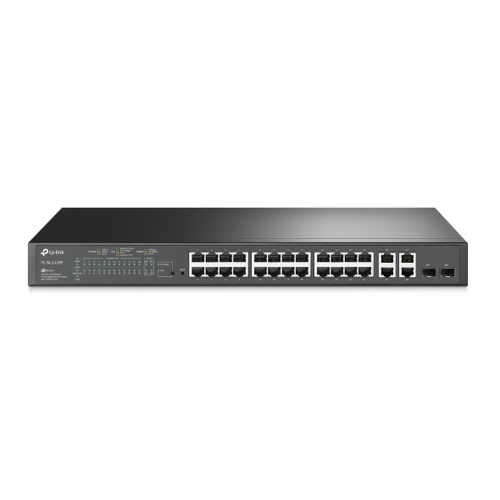 TP-LINK TL-SL2428P Switch PoE+ JetStream SDN Administrable 24 puertos 10/100 Mbps + 2 puertos 10/100/1000 Mbps (Uplink) + 2 puertos SFP (combo 2 RJ45 10/100/1000 Mbps), 250W, administración centralizada OMADA SDN
