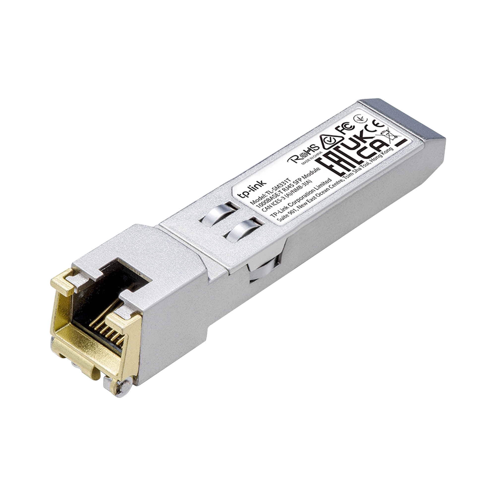 TP-LINK TL-SM331-T Transceptor mini-GBIC SFP RJ45, Admite 1000BASE-T, Hasta 100 metros, Conector RJ45 (1G)