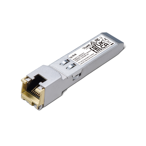 TP-LINK TL-SM5310-T Transceptor mini-GBIC SFP+ RJ45, Admite 10GBASE-T, 5GBASE-T, 2.5GBASE-T, 1000BASE-T y 100BASE-TX, Distancia Hasta 30 metros, Conector RJ45 (10G)