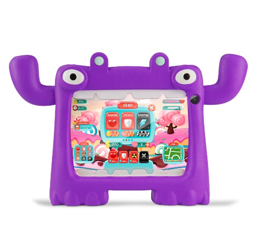 TABLET VORAGO PAD-7-KIDS 7 PULGADAS ANDROID 11 QUADCORE 2GB 32GB DUALCAM WIFI BT GMS FUNDA MORADA –