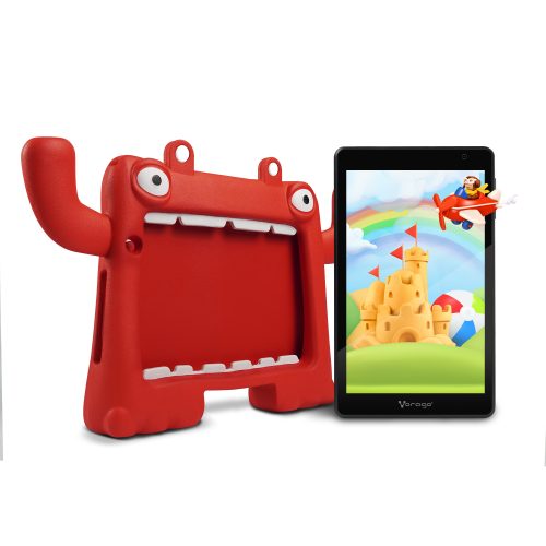 TABLET VORAGO PAD-8-KIDS 8 PULGADAS ANDROID 13 QUADCORE 4GB 64GB IPS 2MP 5MP WIFI BT GMS FUNDA ROJA –