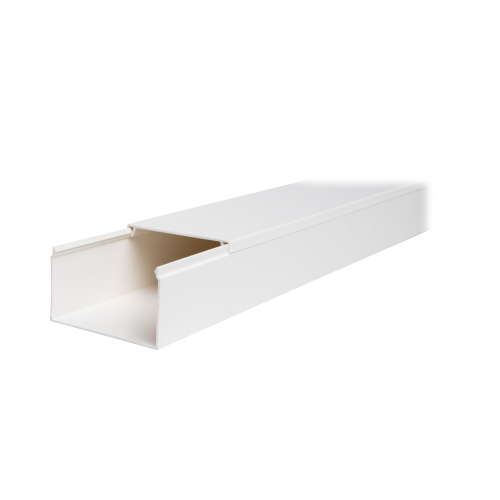 THORSMAN TMK-4577 Canaleta TMK-4577 en PVC Blanco Autoextinguible: Solución Segura y Estética para Entornos Interiores, con Gran Capacidad de Resguardo de Cables, Medidas : 45 mm x 77 mm x 2.5 m (5500-01250)