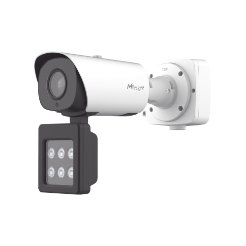 MILESIGHT TS4466-X4RWE-W Cámara Bullet Inteligente con IA, Luz Suplementaria y Reconocimiento Vehicular para Monitoreo de Tráfico