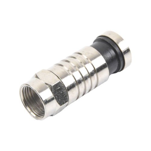 EPCOM TITANIUM TT-CON-509-RG6 Conector F Macho de Compresión para cable RG-6, Cuerpo de Bronce Niquelado.