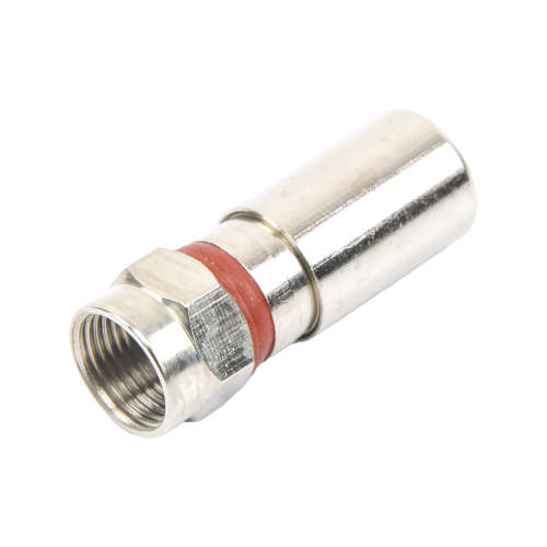 EPCOM TITANIUM TT-CON-510-RG6 Conector F Macho de Compresión, Metálico para cable RG-6, Cuerpo de Bronce Niquelado.