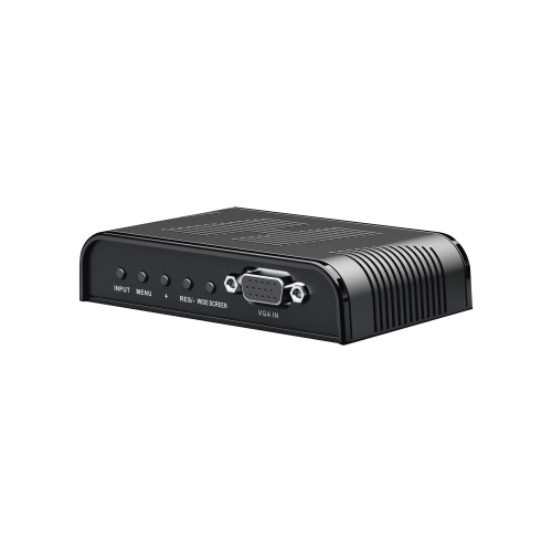 EPCOM TITANIUM TT7505 Convertidor de S-VIDEO, BNC (CVBS), VGA a VGA, Resolución 1080P @60Hz, Soporta ajuste de Brillo, contraste, saturación de color, Alimentacion incluida.