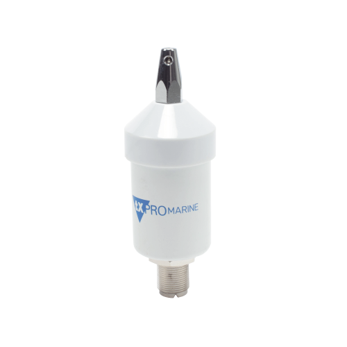 TXPROMARINE TX-1600-SYS Antena marina VHF en látigo de acero inoxidable en rango de 156 a 163 MHz. Incluye cable de 4.5 m con conectores PL-259 instalados y montaje en L