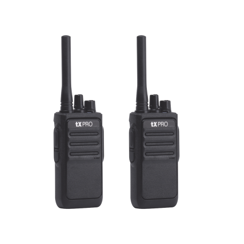 TXPRO TX-320DUO Par de radios analógicos, listos para utilizarse, operan en UHF 400-470 MHz de 2 watts de potencia. ¡PRECONFIGURADOS!