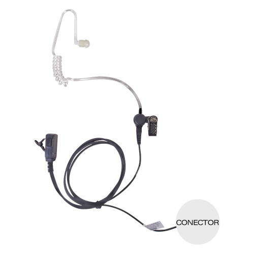 TXPRO TXEHK04AV2 Micrófono – audífono de solapa con tubo acústico transparente para KENWOOD PKT23K con tubo acústico de PU (grado médico)