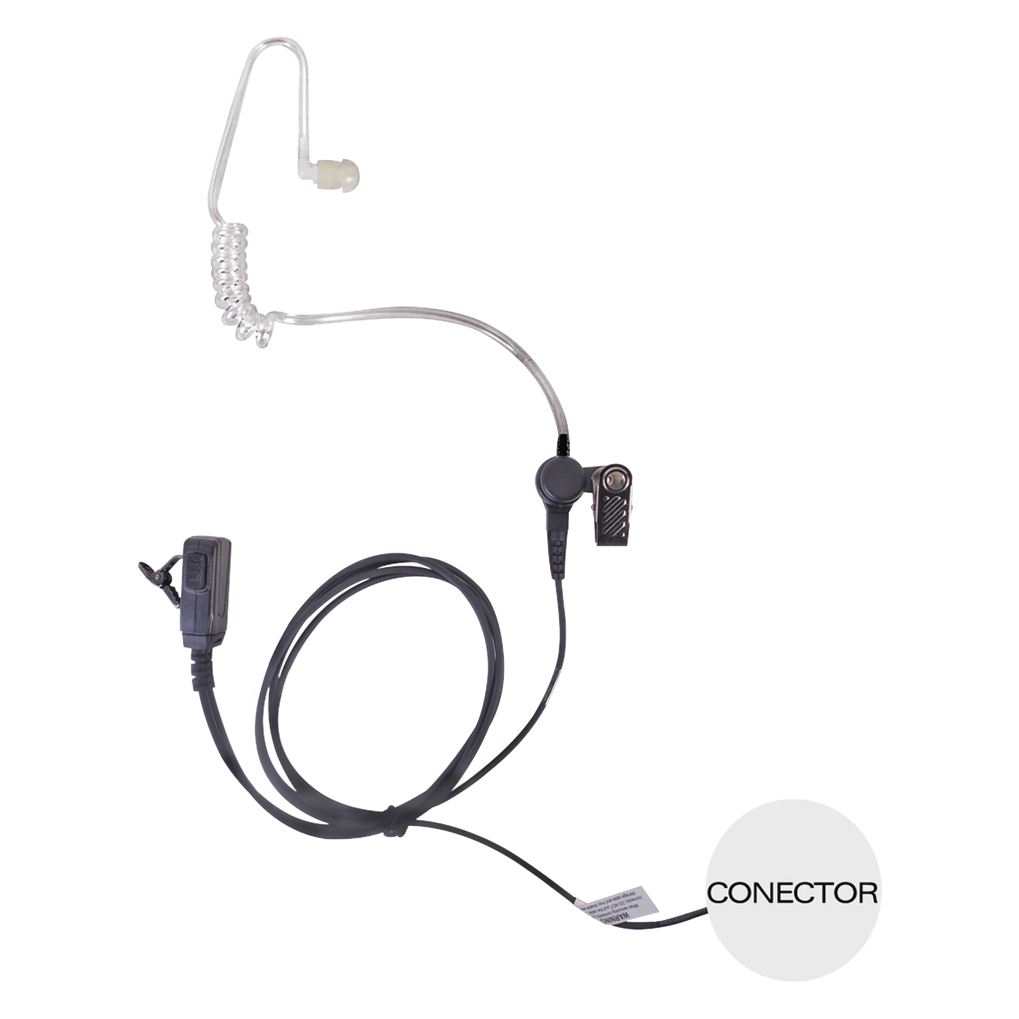 TXPRO TXEHK04AV2 Micrófono – audífono de solapa con tubo acústico transparente para KENWOOD PKT23K con tubo acústico de PU (grado médico)